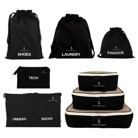 CUSTOM Travel Set, Packing Cubes & Bags – 8 pcs