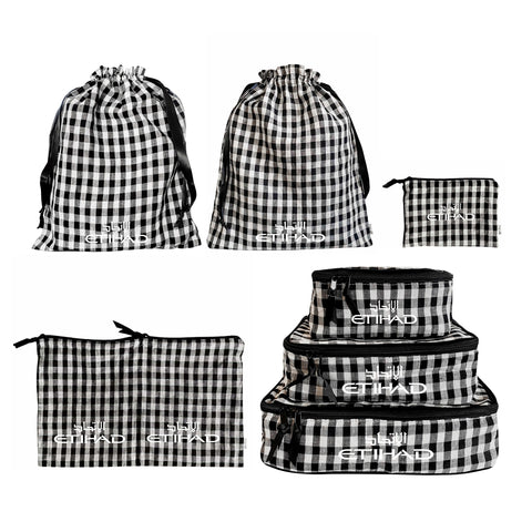 CUSTOM Travel Set, Packing Cubes & Bags – 7 pcs Checkered