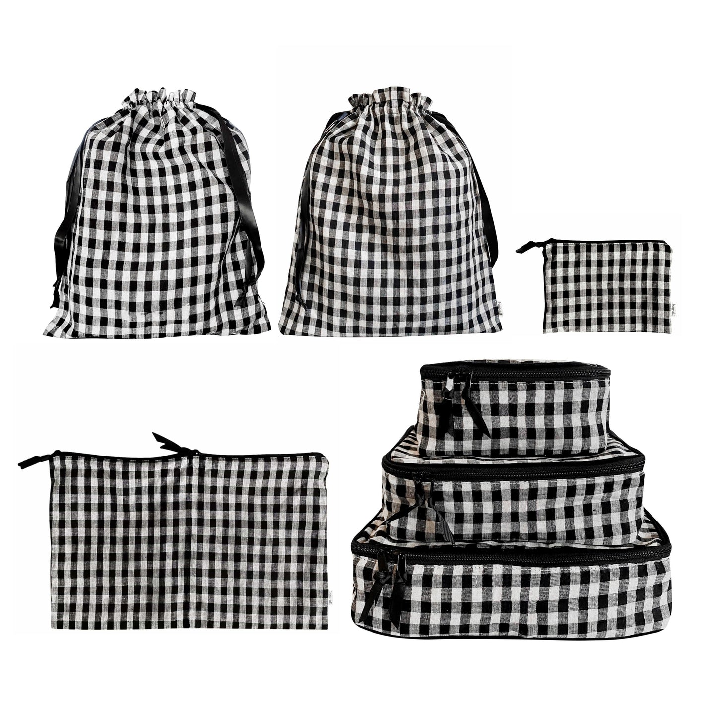
                  
                    CUSTOM BA Packing Organizers and Travel Set in Gingham Linen, 7-pack Checkered
                  
                