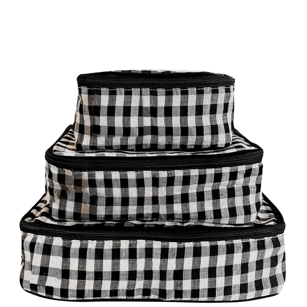 
                  
                    CUSTOM Linen Packing Cubes Gingham Checkered in 3 sizes
                  
                