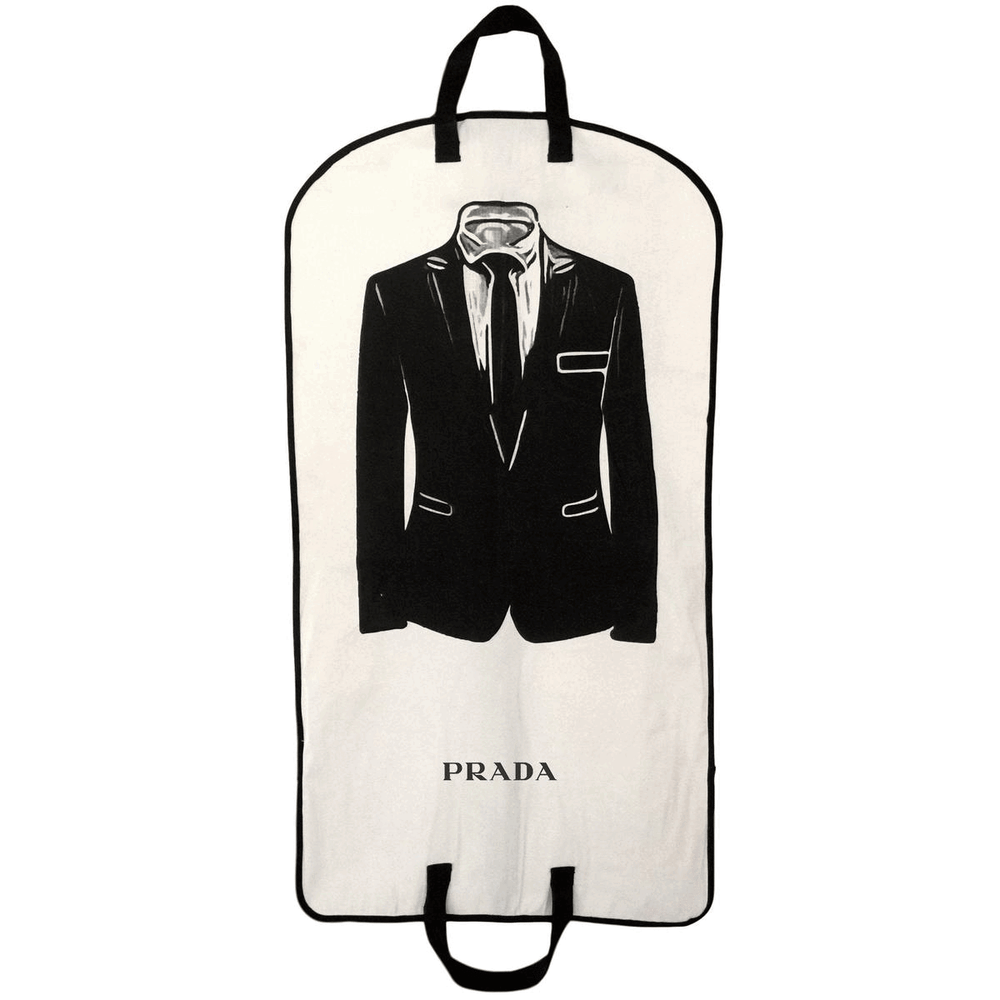 CUSTOM Men's Suit Garment Bag with Pocket, Cream